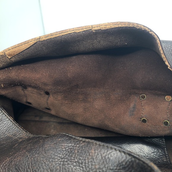 Vtg Mulberry Roxanne Handbag Shoulder Bag Leather Dark Brown Boho Chic Utility - Picture 12 of 13